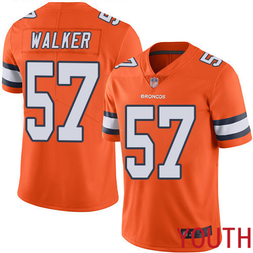 Youth Denver Broncos #57 Demarcus Walker Limited Orange Rush Vapor Untouchable Football NFL Jersey->youth nfl jersey->Youth Jersey